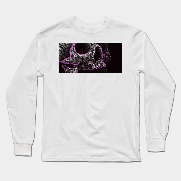 Skull 3/4 profile (Pink Edition!) Long Sleeve T-Shirt by Death Proof Designs